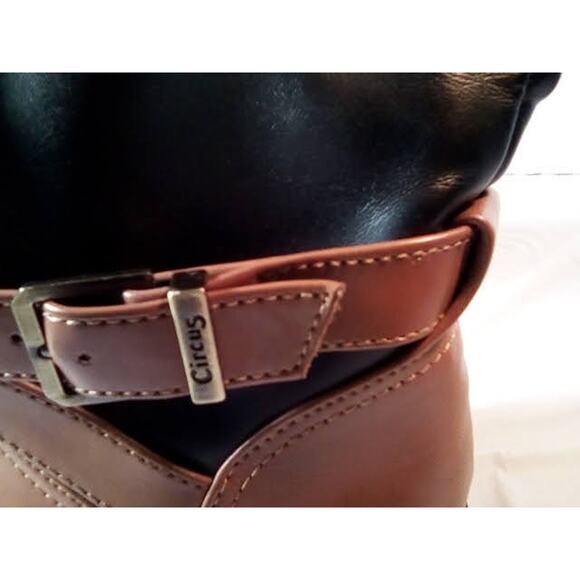 Circus, Sam Edelma, Tall riding Zip Up boots. Two Tone Black and Brown Size 8 - Picture 12 of 14